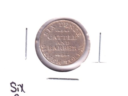 1811 York, UK, Cattle and Barber 6 Pence Silver Token Online