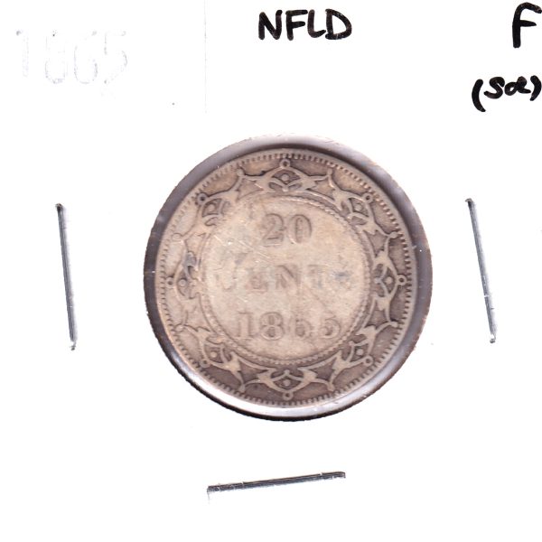 1865 Newfoundland 20-cents, Fine (F-12) Scratched Online Hot Sale