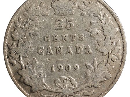 1909 Canada 25-Cents G-VG (G-6) Scratched, Cleaned or Impaired Hot on Sale