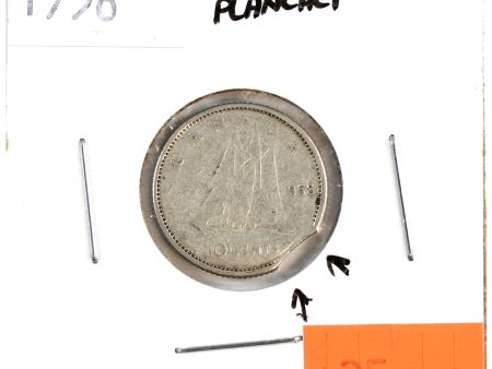 ERROR Clipped Planchet 1958 Canada 10-cents VG-F (VG-10) For Cheap