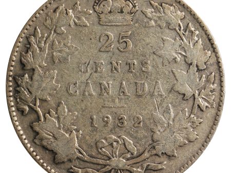 1932 Canada 25-Cents Very Good (VG-8) Scratched, Cleaned or Impaired Online Hot Sale