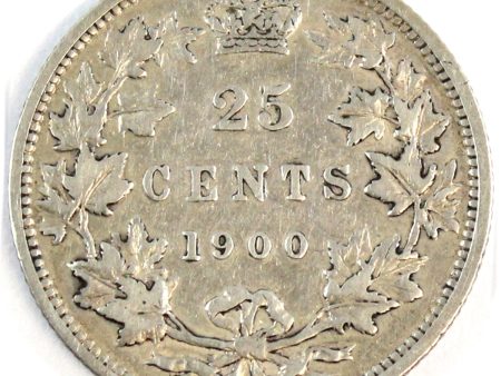 1900 Canada 25-cents F-VF (F-15) Supply