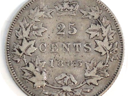 1883H Canada 25-cents F-VF (F-15) $ Online Sale