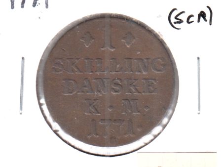 Denmark 1771 Skilling Extra Fine (EF-40) scratched Fashion