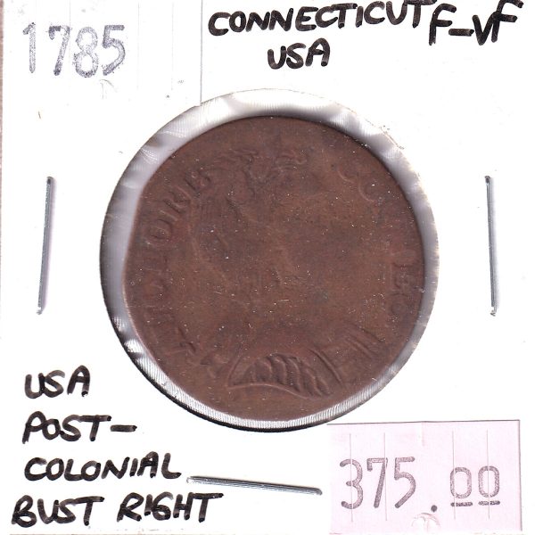 1785 USA Connecticut Post-Colonial Bust Right Token, F-VF Supply