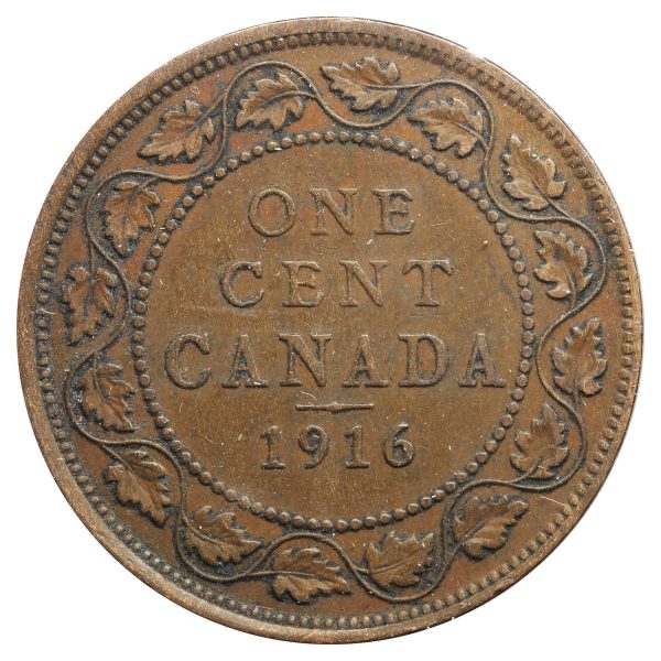 1916 Canada 1-Cent F-VF (F-15) Scratched, cleaned, or Impaired on Sale