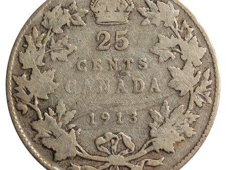 1913 Canada 25-Cents G-VG (G-6) Scratched, Cleaned or Impaired Hot on Sale